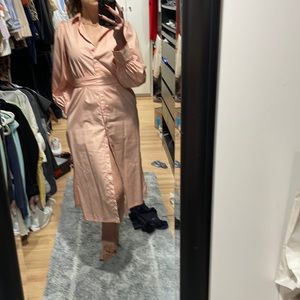 Target blush pink shirt dress